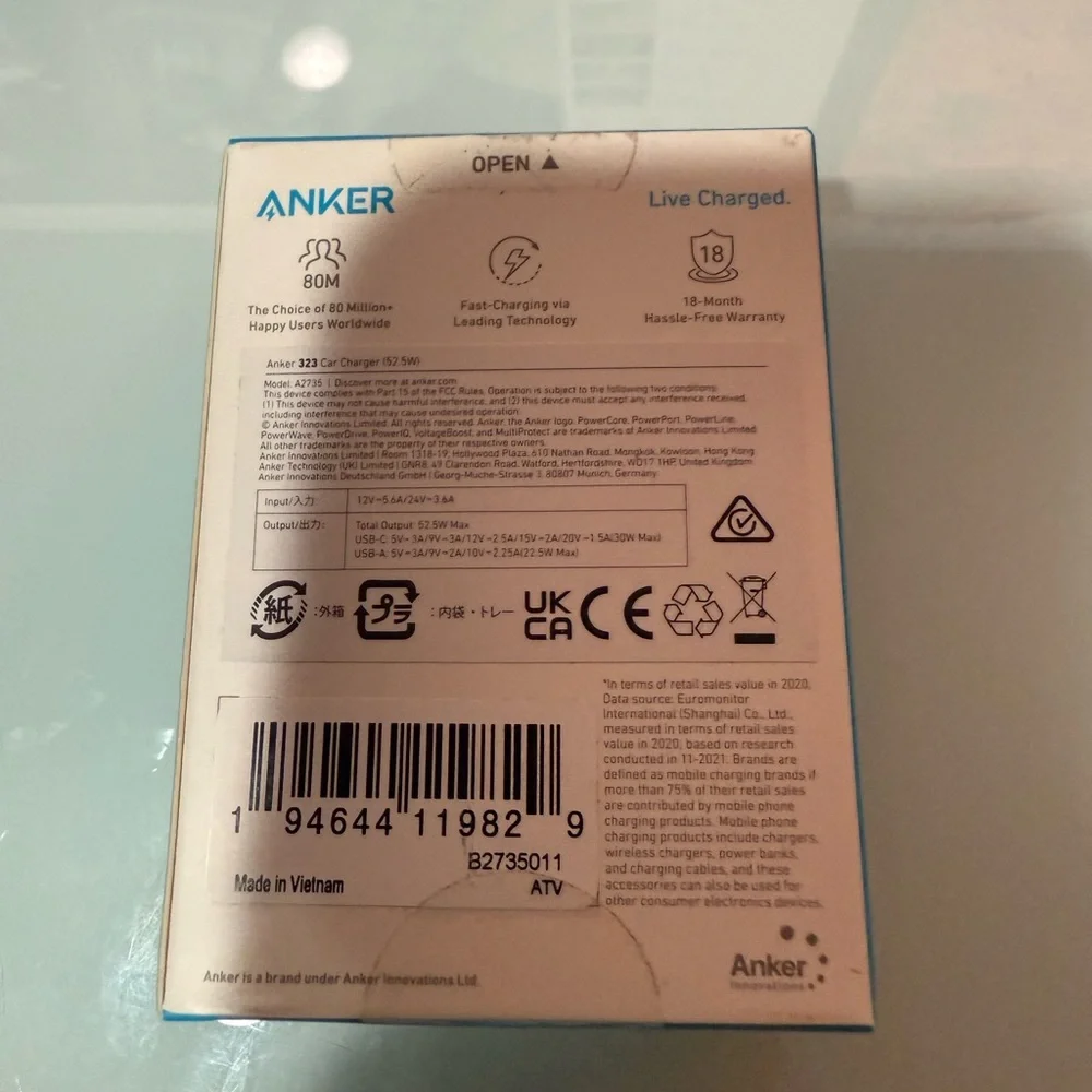Anker packaging box